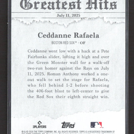 2026 Topps Greatest Hits Ceddanne Rafaela #GH-3