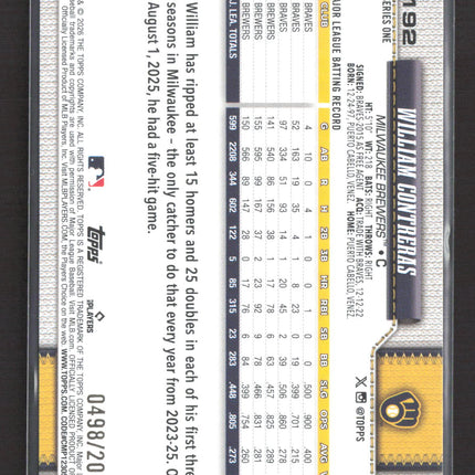 2023 Topps Series One William Contreras #192 Gold