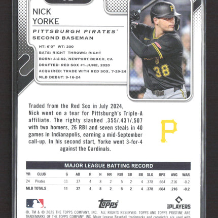 2025 Topps Pristine Nick Yorke #78 Purple 28/99 RC