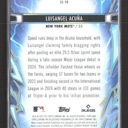 2025 Topps Chrome Light Speed Luisangel Acuña #LS-10 RC