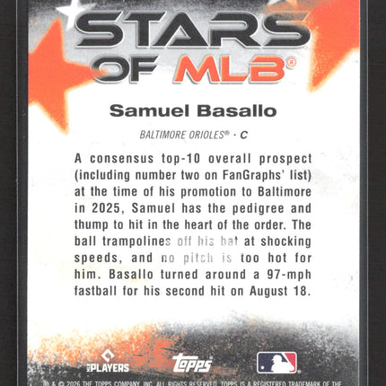 2026 Topps Stars of MLB Samuel Basallo #SMLB-13 RC