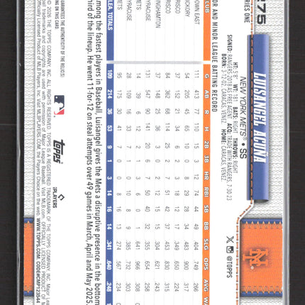 2026 Topps Series One Future Stars Luisangel Acuña #275 Game-Used Memorabilia