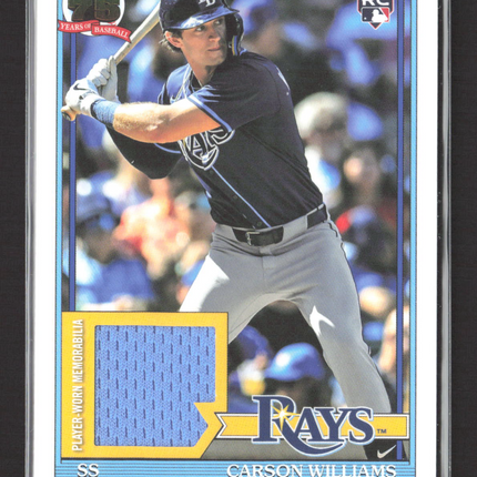 2026 Topps Series 1 1991 Topps Baseball Relic Card Carson Williams #91R-CW mem
