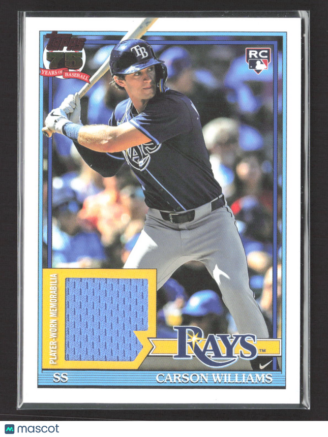2026 Topps Series 1 1991 Topps Baseball Relic Card Carson Williams #91R-CW mem