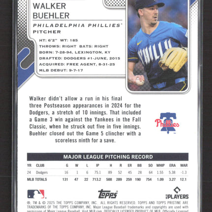 2025 Topps Pristine Walker Buehler #41 Aqua 024/199