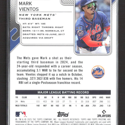 2025 Topps Pristine Mark Vientos #174 Teal 066/199