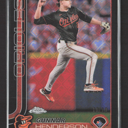 2025 Topps Chrome Gunnar Henderson #213 Black Logofractor 10/10
