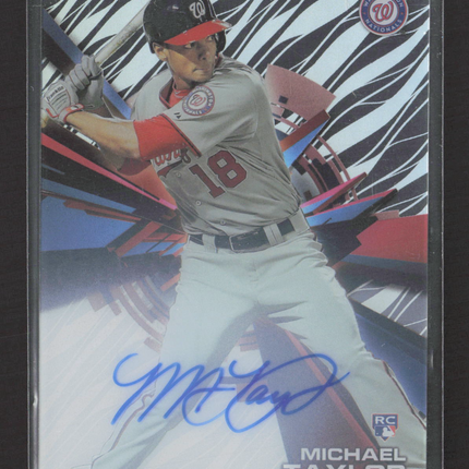 2015 Topps High Tek Michael Taylor #HT-MTA Zebra Pattern RC Auto