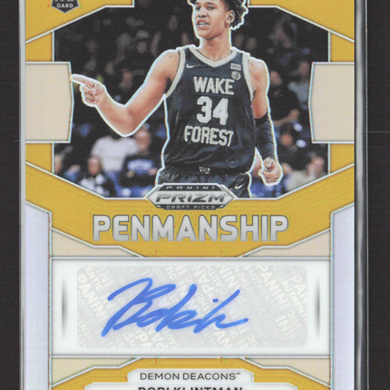 2024 Panini Prizm Draft Picks Penmanship Bobi Klintman #P-BBK Gold 07/10 RC Auto