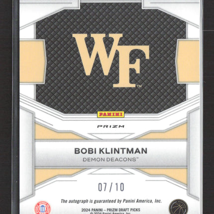 2024 Panini Prizm Draft Picks Penmanship Bobi Klintman #P-BBK Gold 07/10 RC Auto
