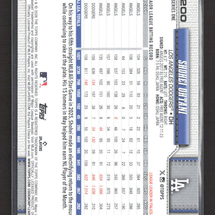 2026 Topps Series One Shohei Ohtani #200