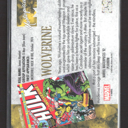 1992 Marvel Masterpieces Platinum #94 Wolverine