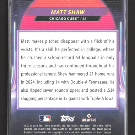 2025 Topps Chrome Ultraviolet Beam Matt Shaw #UB-21 RC