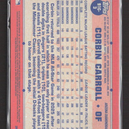 2025 Topps Chrome 75 Years Corbin Carroll #91C-3 Mega Box Mojo Refractor