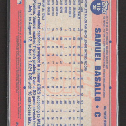 2024 Topps Chrome Silver Mojo Refractor Samuel Basallo #91C-30 RC