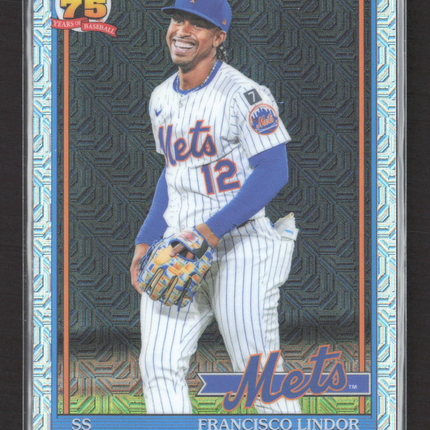 2023 Topps Chrome Silver Pack Mojo Refractor Francisco Lindor #91C-90
