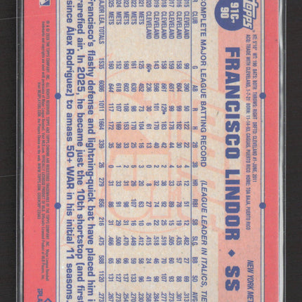 2023 Topps Chrome Silver Pack Mojo Refractor Francisco Lindor #91C-90
