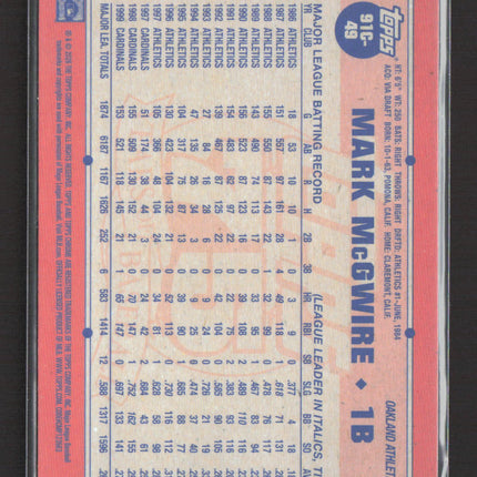 2026 Topps Chrome 75 Years Mark McGwire #91C-49 Silver Mojo Refractor