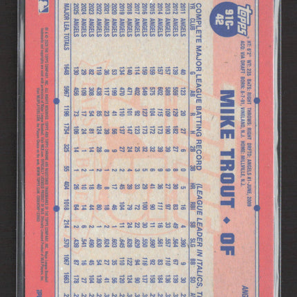 2026 Topps Chrome 75 Years Mike Trout #91C-42 Mega Mojo Refractor