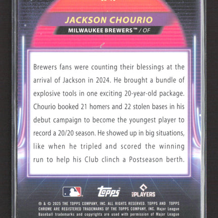 2025 Topps Chrome Ultraviolet Beam Jackson Chourio #UB-18