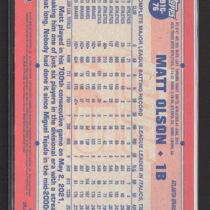 2026 Topps Chrome Silver Mojo Refractor Matt Olson #91C-76