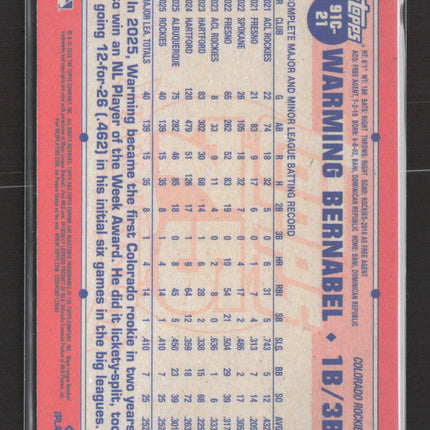 2026 Topps Chrome Silver Mojo Refractor Warming Bernabel #91C-21 RC