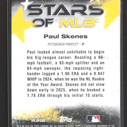 2026 Topps Stars of MLB Paul Skenes #SMLB-21