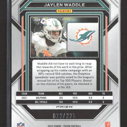 2023 Panini Prizm Jaylen Waddle #181 Pink Mosaic 072/225