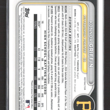 2024 Bowman Chrome Konnor Griffin #BDC-22 Refractor 1st Bowman