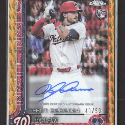 2024 Topps Chrome Update MLB Debut Dylan Crews #CRDA-DC Gold Wave Auto /50