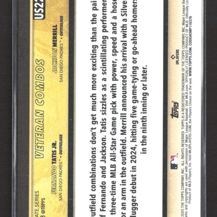 2025 Topps Update Series Jackson Merrill Fernando Tatis Jr. #US221 Golden Mirror