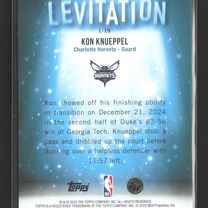 2025 Topps Levitation Kon Knueppel #L-19 RC 28/50 Gold