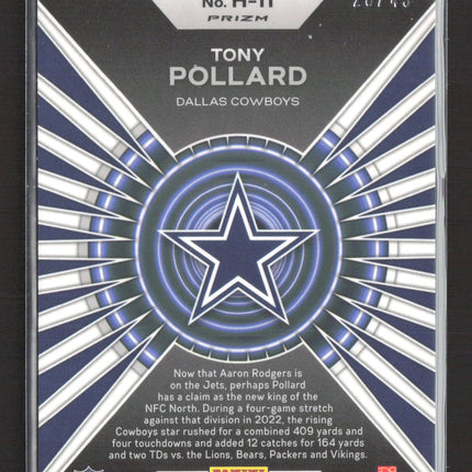 2023 Panini Prizm Hype Tony Pollard #H-11 Purple Power 26/49