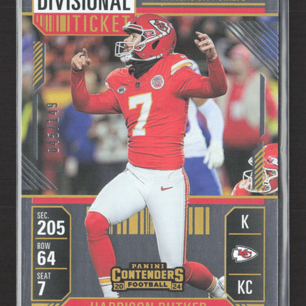2025 Panini Contenders Football Divisional Ticket Harrison Butker #49 045/149