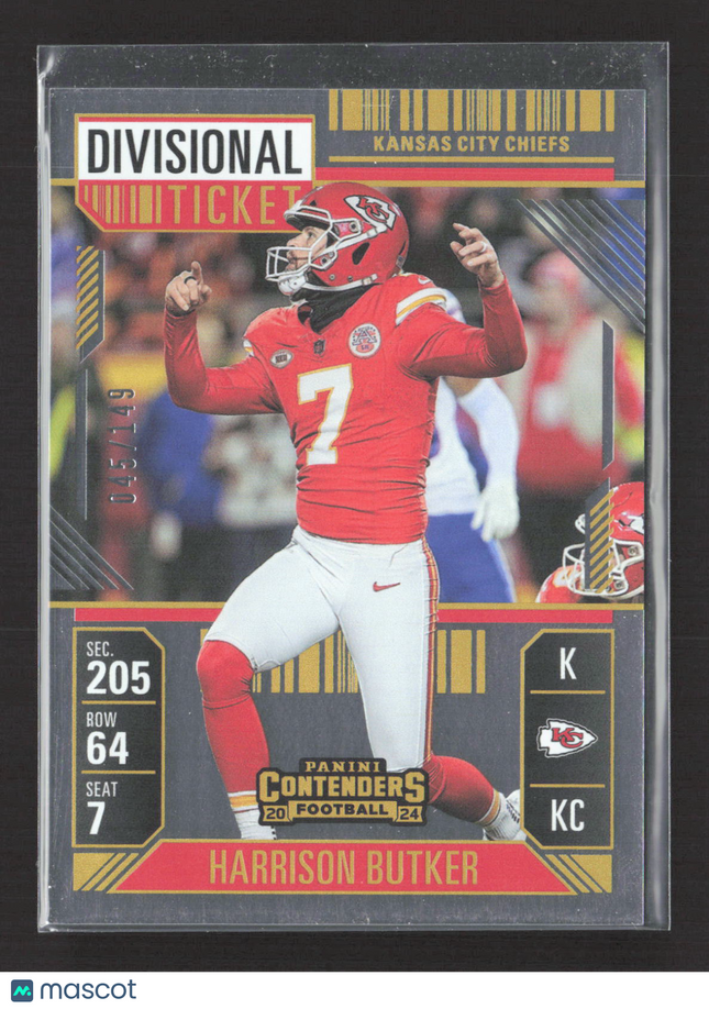 2025 Panini Contenders Football Divisional Ticket Harrison Butker #49 045/149