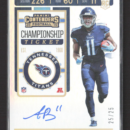 2019 Panini Contenders Football Championship Ticket AJ Brown #111 /25 RC Auto