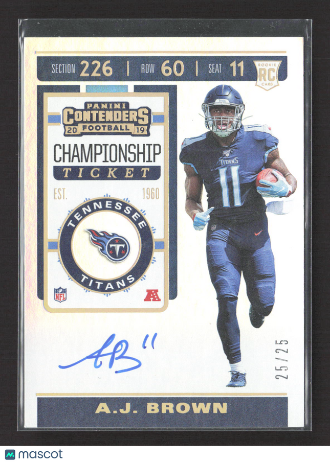 2019 Panini Contenders Football Championship Ticket AJ Brown #111 /25 RC Auto
