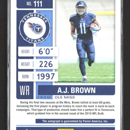 2019 Panini Contenders Football Championship Ticket AJ Brown #111 /25 RC Auto