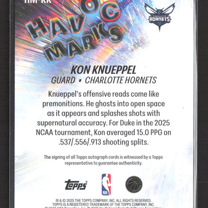 2025 Topps Havoc Marks Kon Knueppel #HM-KK RC Auto