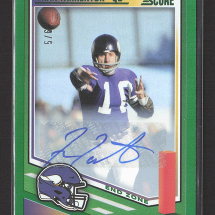 2025 Panini Score Football Fran Tarkenton #98 Green 5/6