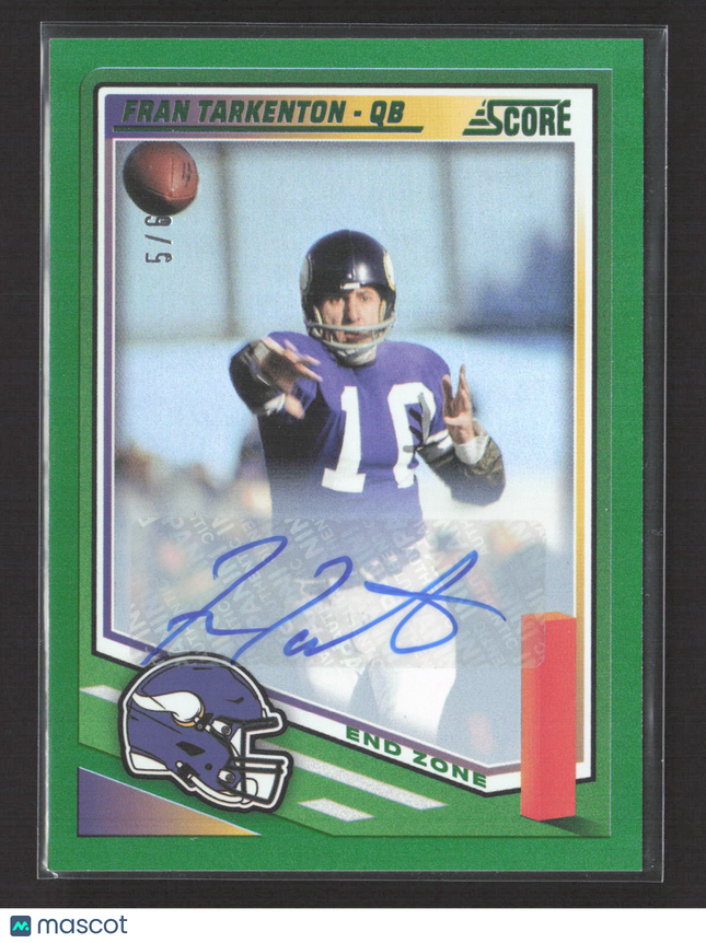 2025 Panini Score Football Fran Tarkenton #98 Green 5/6