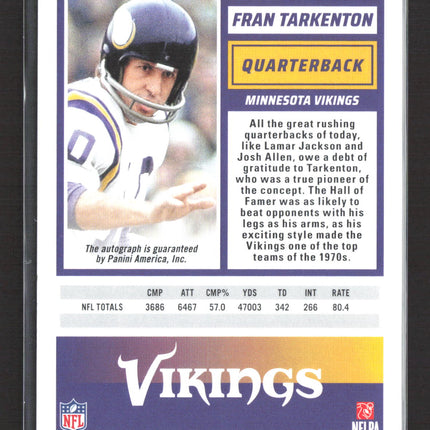 2025 Panini Score Football Fran Tarkenton #98 Green 5/6