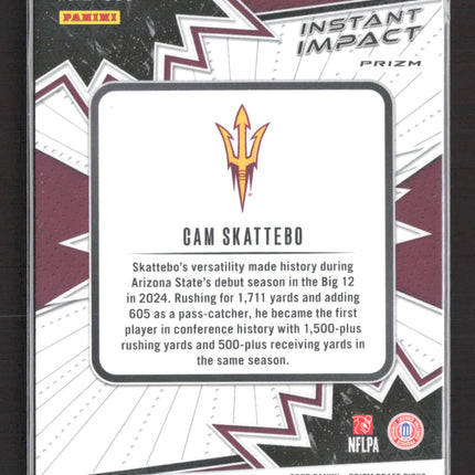 2025 Panini Prizm Draft Picks Instant Impact Cam Skattebo #II-CSO RC