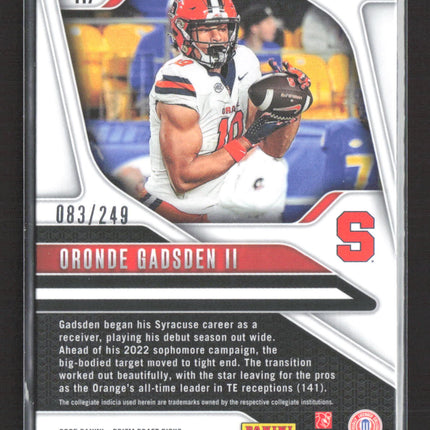 2025 Panini Prizm Draft Picks Oronde Gadsden II #117 Orange RC 083/249