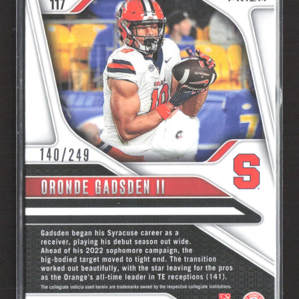 2025 Panini Prizm Draft Picks Oronde Gadsden II #117 Purple RC 140/249