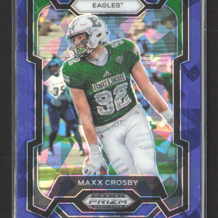 2024 Panini Prizm Draft Picks Maxx Crosby #68 Blue Mosaic 33/99
