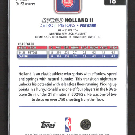 2025 Topps Chrome Ron Holland II #16 Blue Sonar Refractor 057/150