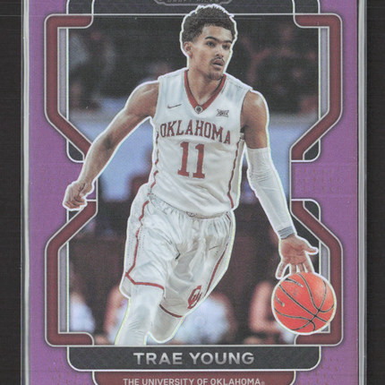 2022 Panini Prizm Draft Picks Trae Young #46 Purple 02/75