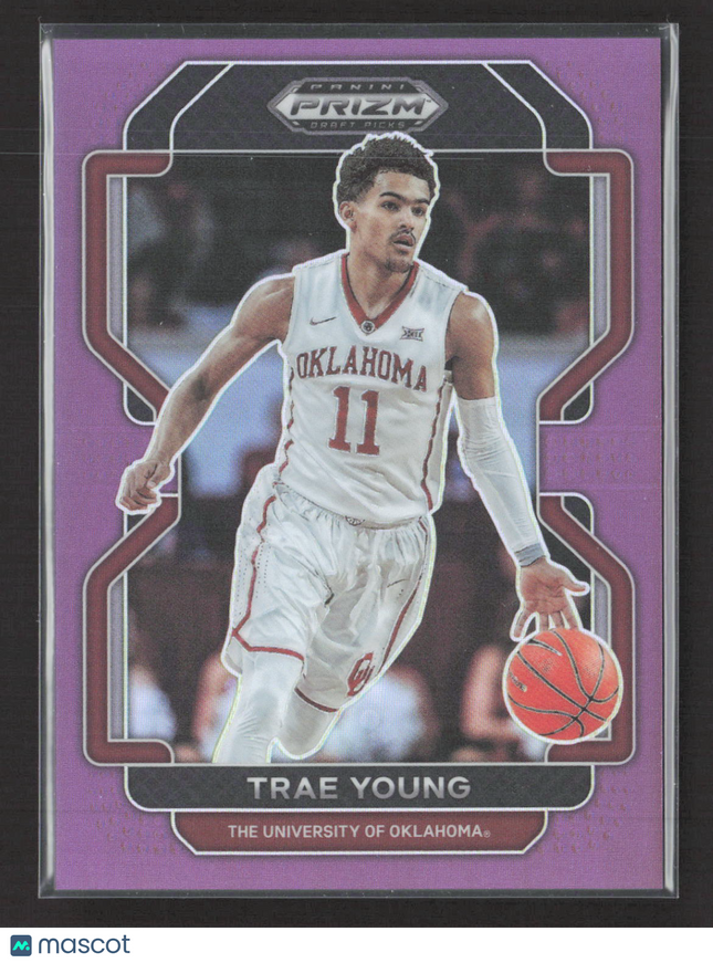 2022 Panini Prizm Draft Picks Trae Young #46 Purple 02/75