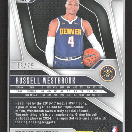 2024 Panini Prizm Russell Westbrook #157 Red Checkerboard 16/75